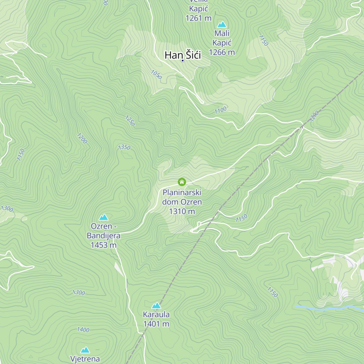 Planinarski dom Ozren map