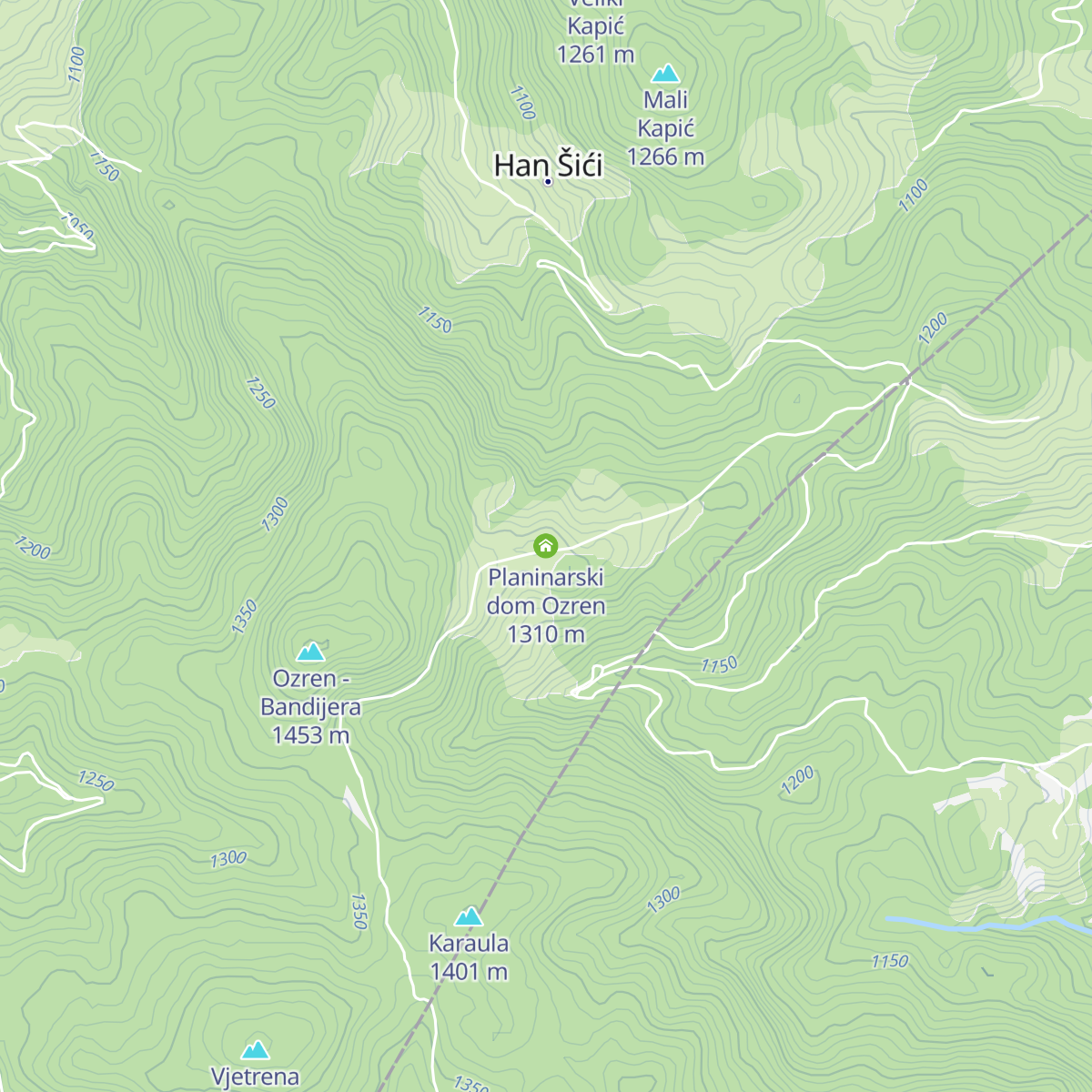 Planinarski dom Ozren map