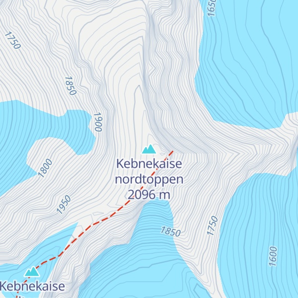 Map of Kebnekaise nordtoppen