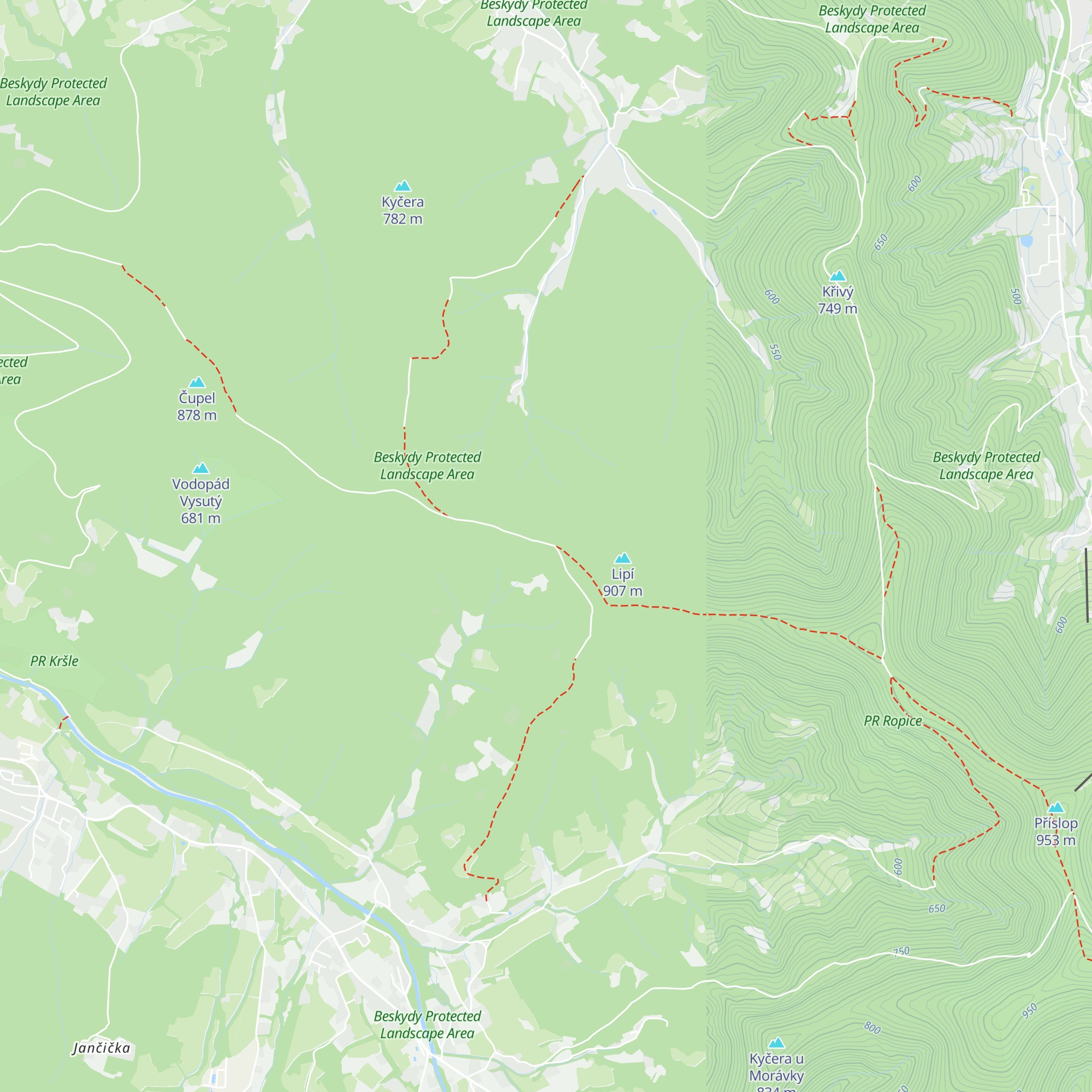 Horská chata na Kotáři map