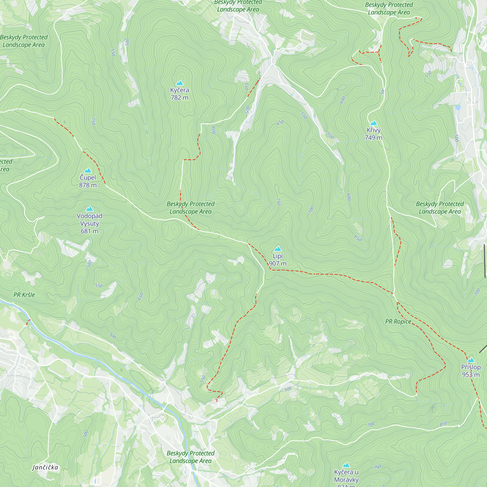 Horská chata na Kotáři map