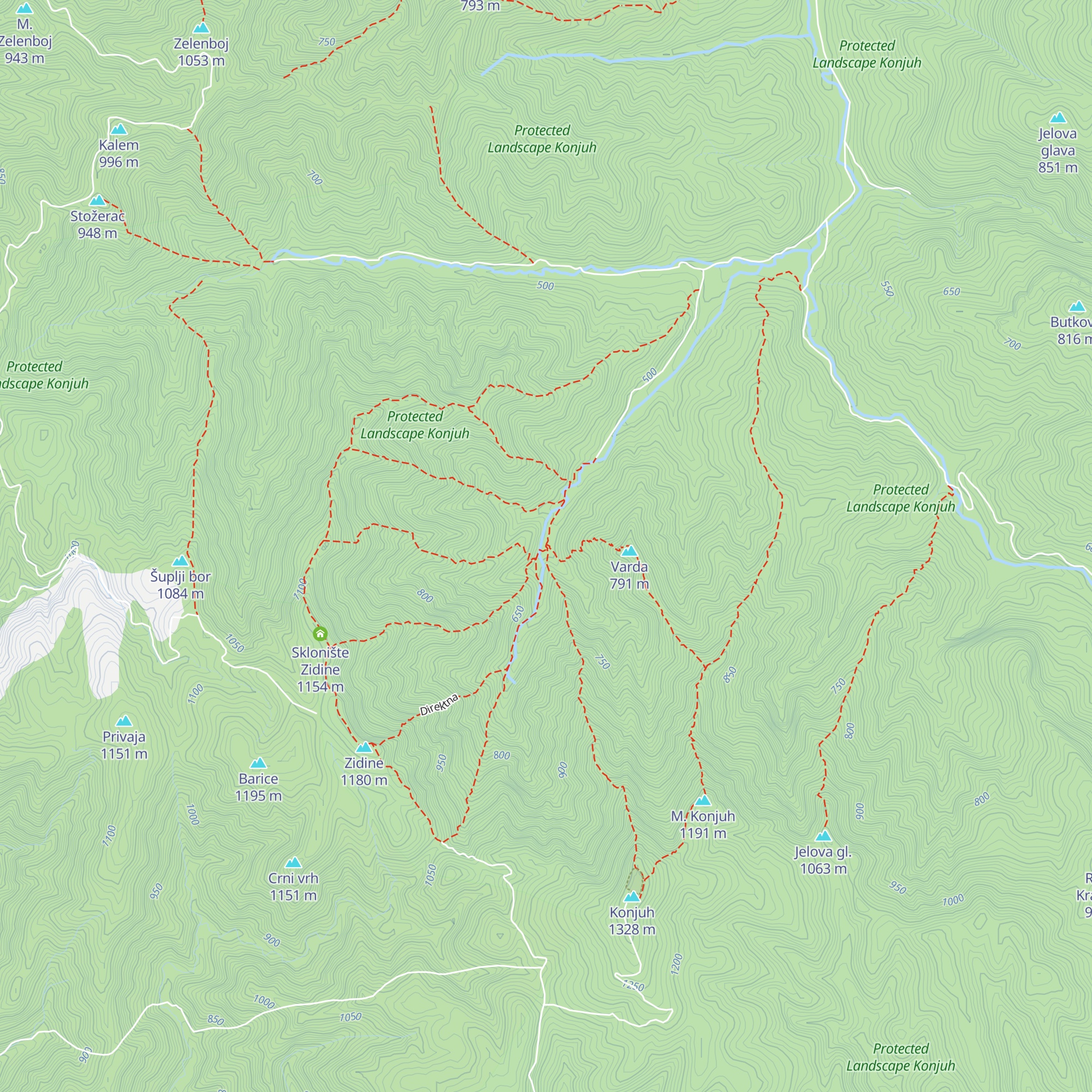 Planinarski dom Zobik map