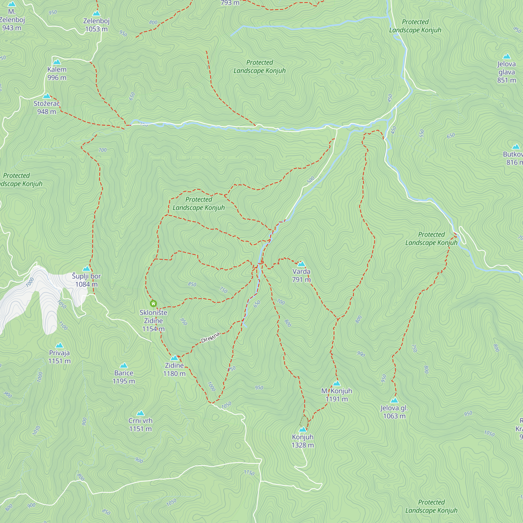 Planinarski dom Zobik map