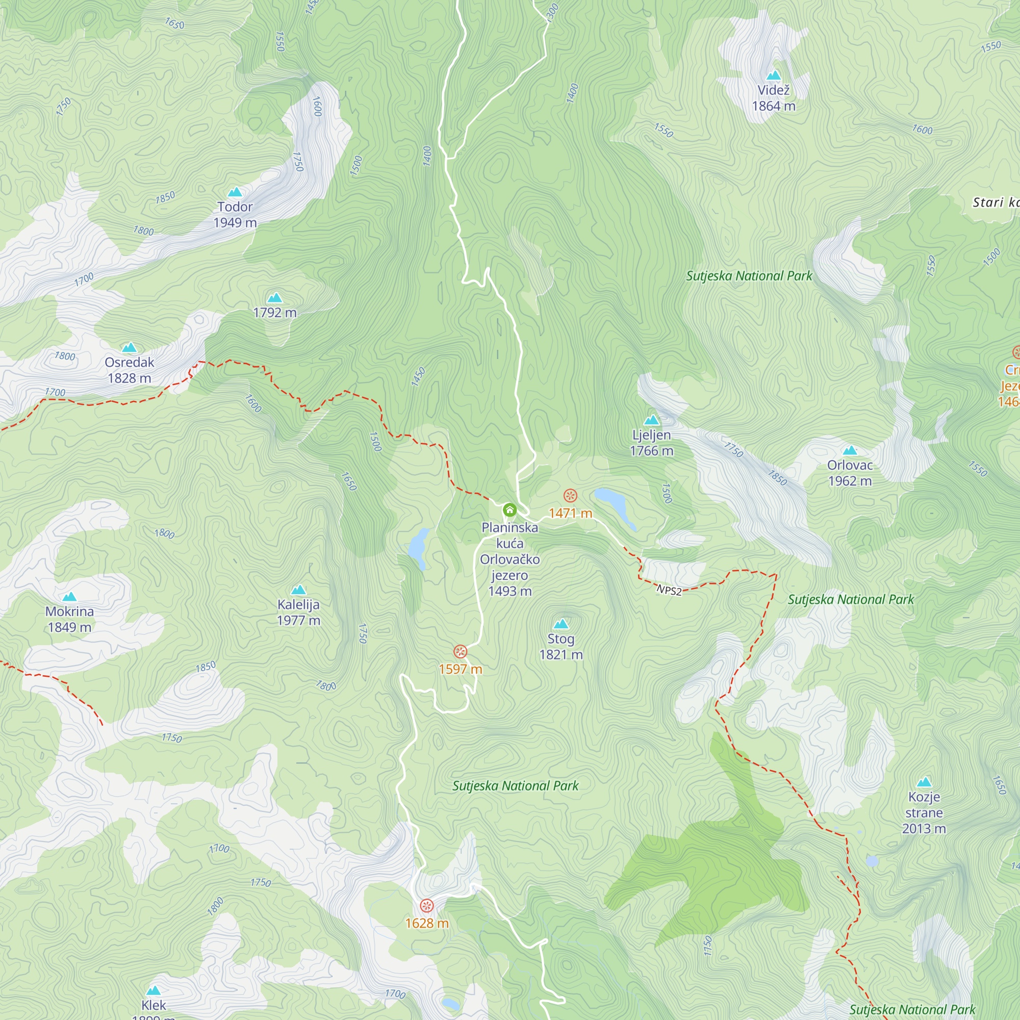 Planinska kuća Orlovačko jezero map