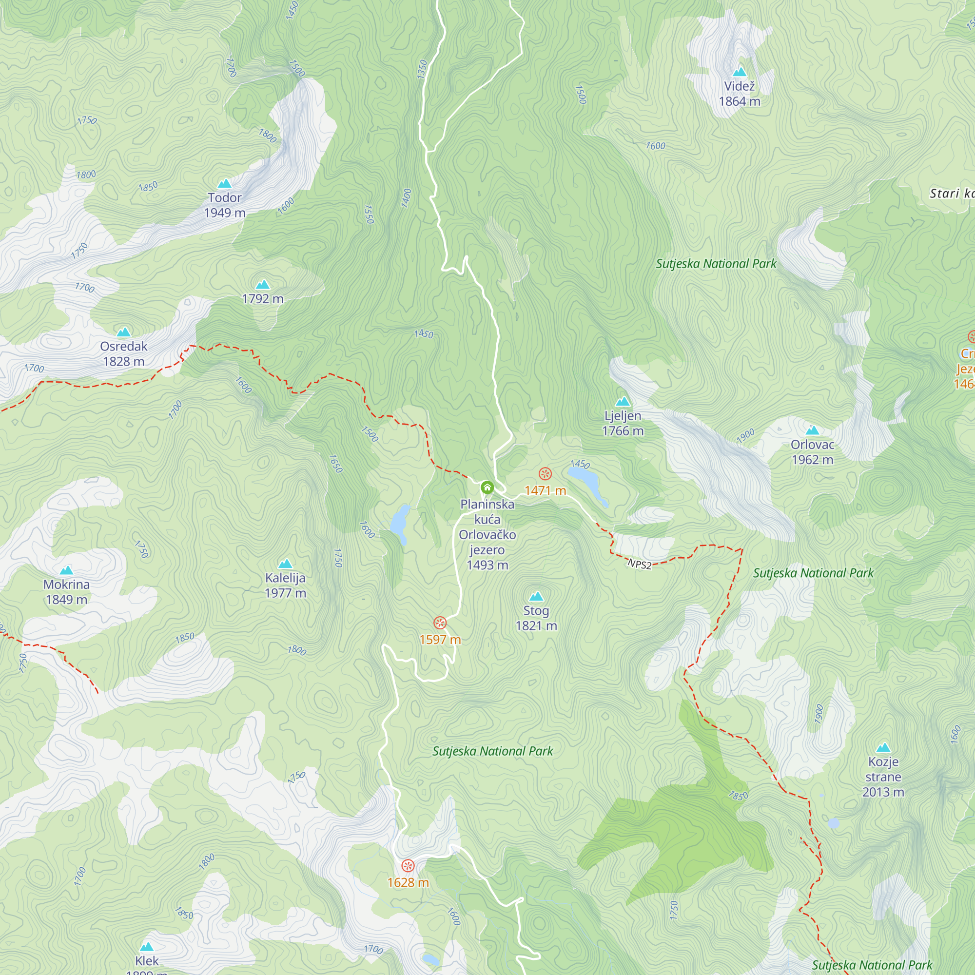 Planinska kuća Orlovačko jezero map