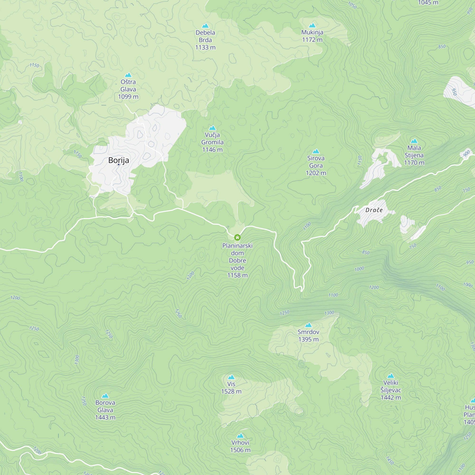 Planinarski dom Dobre vode map