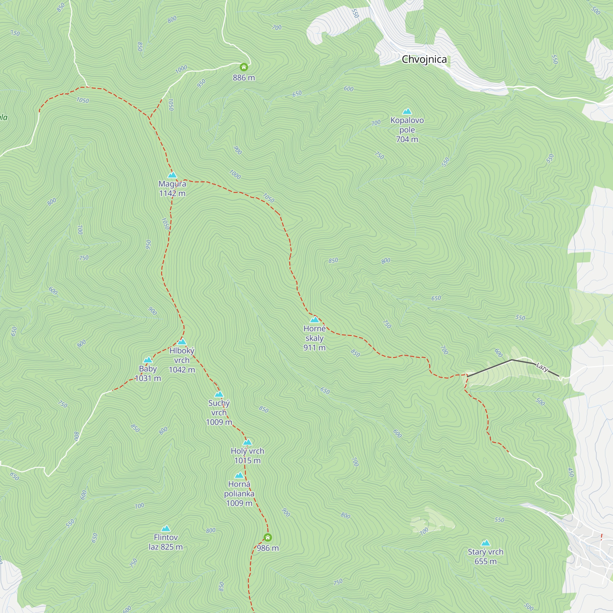 Chata Roveň map