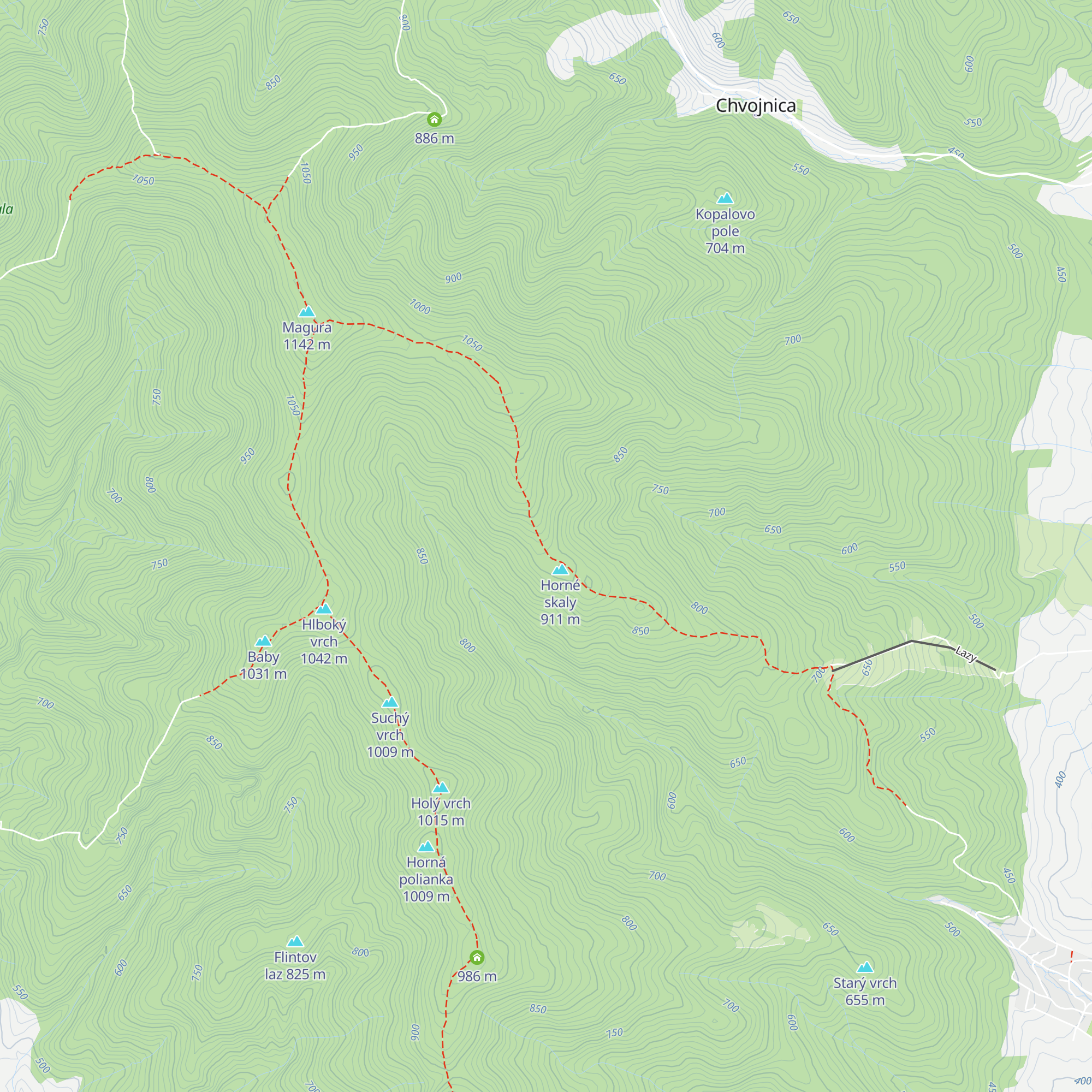 Chata Roveň map