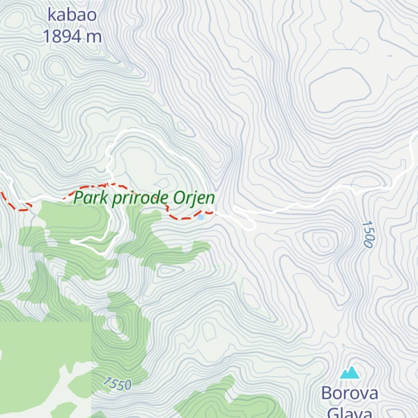Map of Orjen Mountain Hut