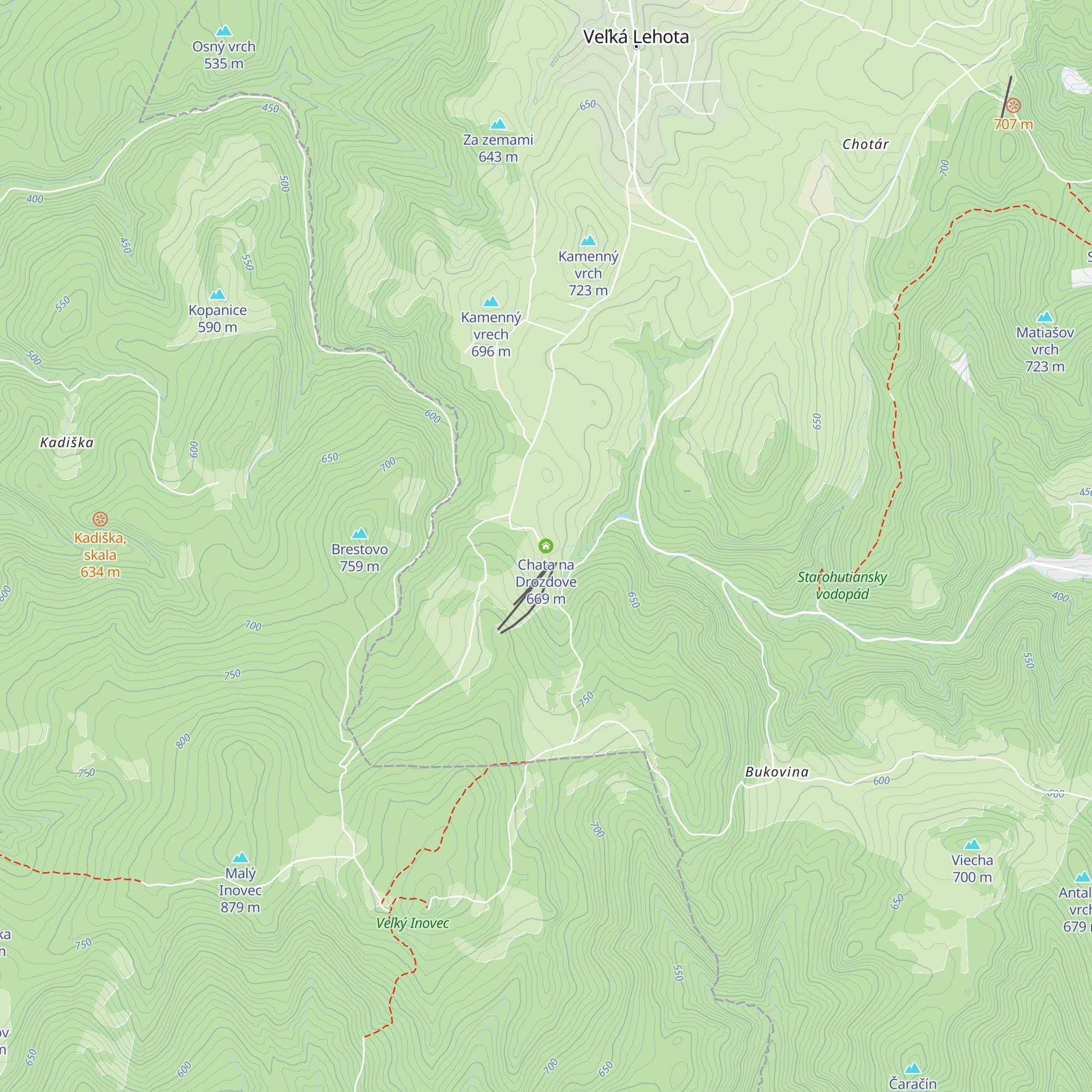 Chata na Drozdove map