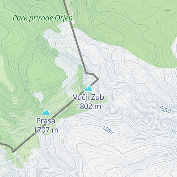 Map of Vučji Zub