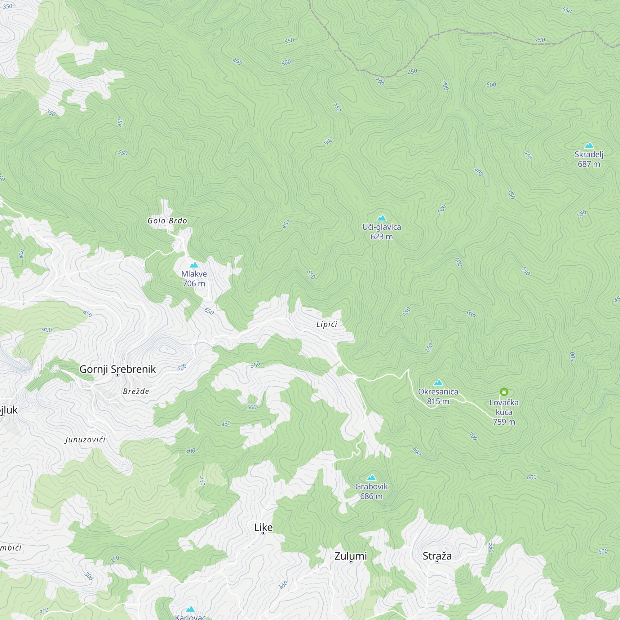 Planinski dom Lipići map