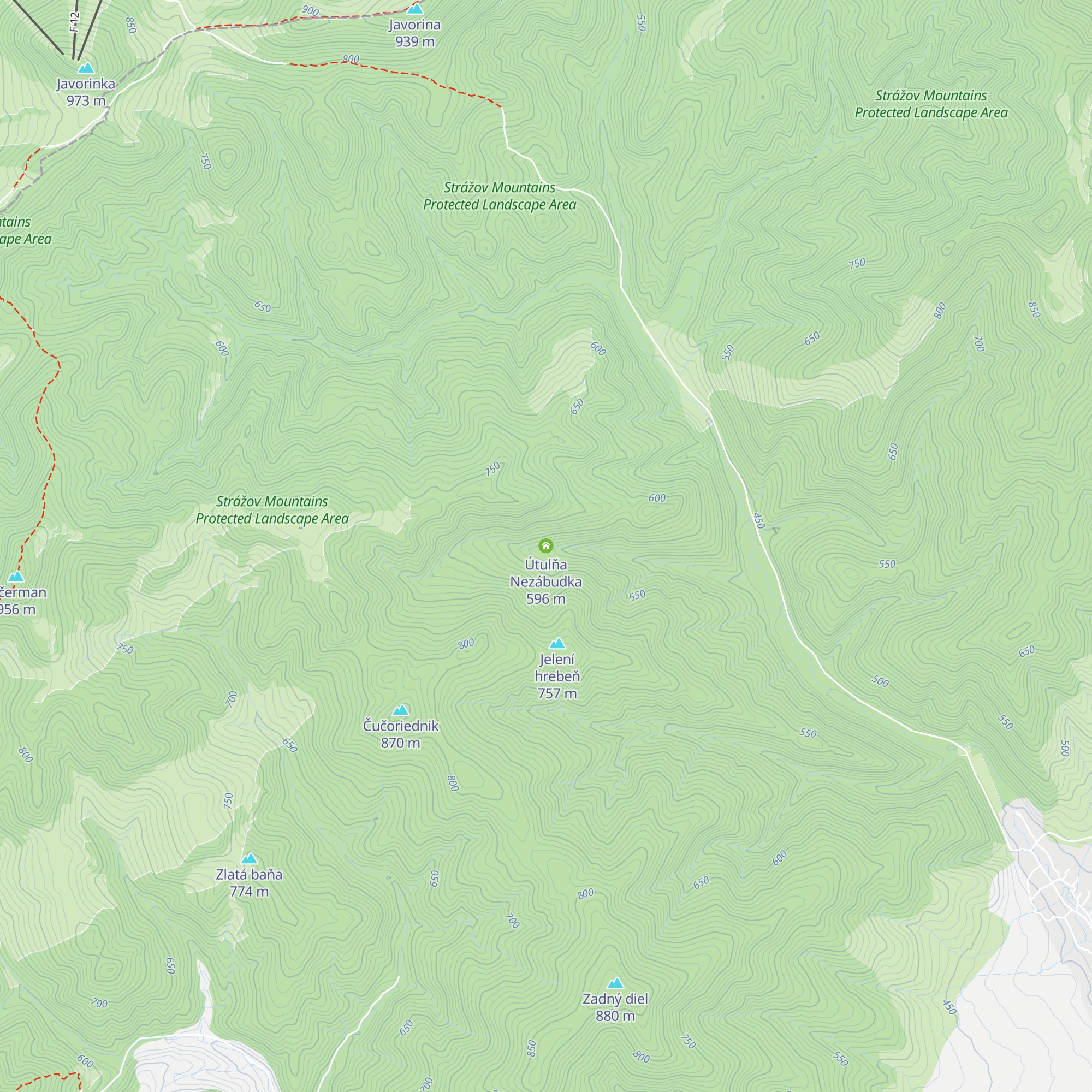 Útulňa Nezábudka map