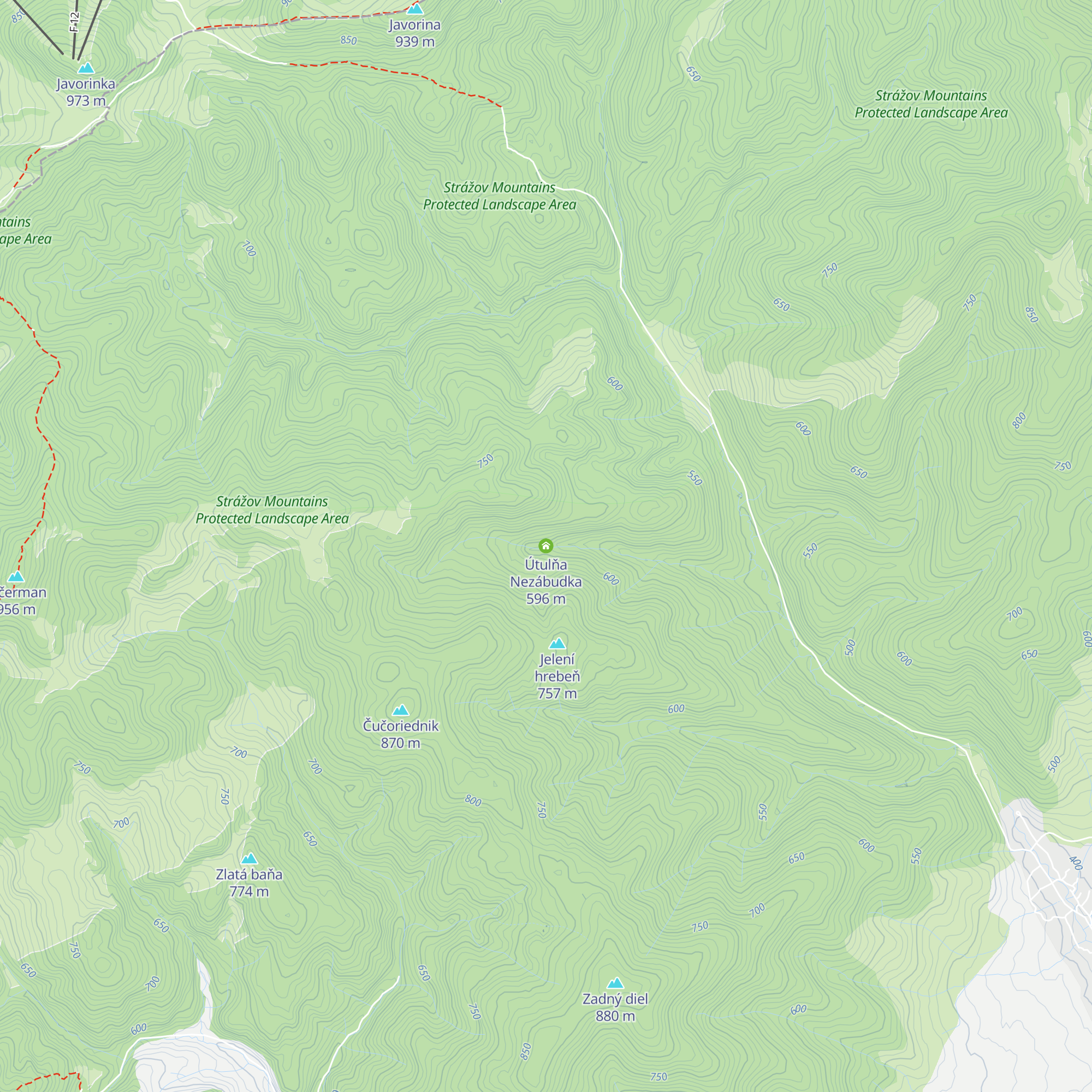 Útulňa Nezábudka map