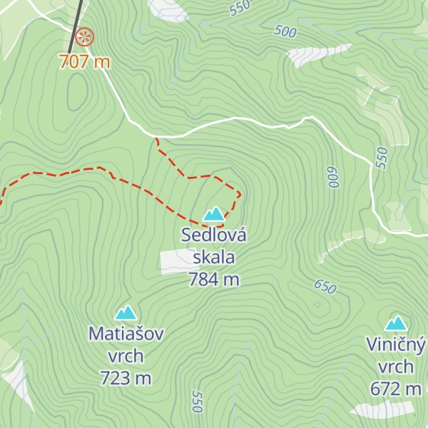 Map of Sedlová skala
