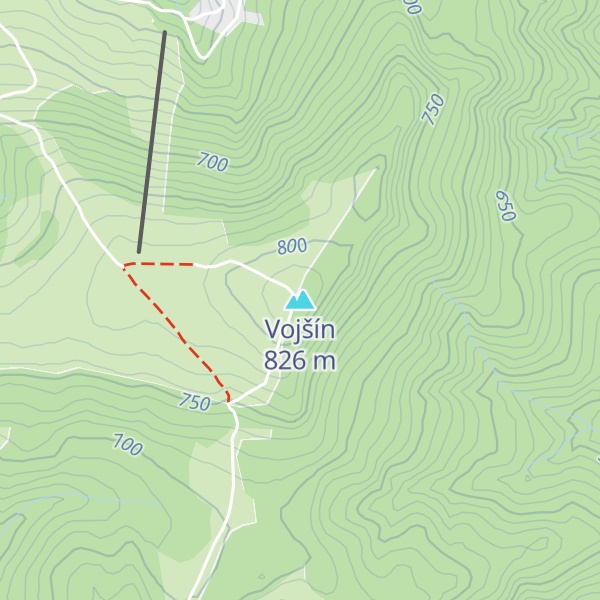 Map of Vojšín