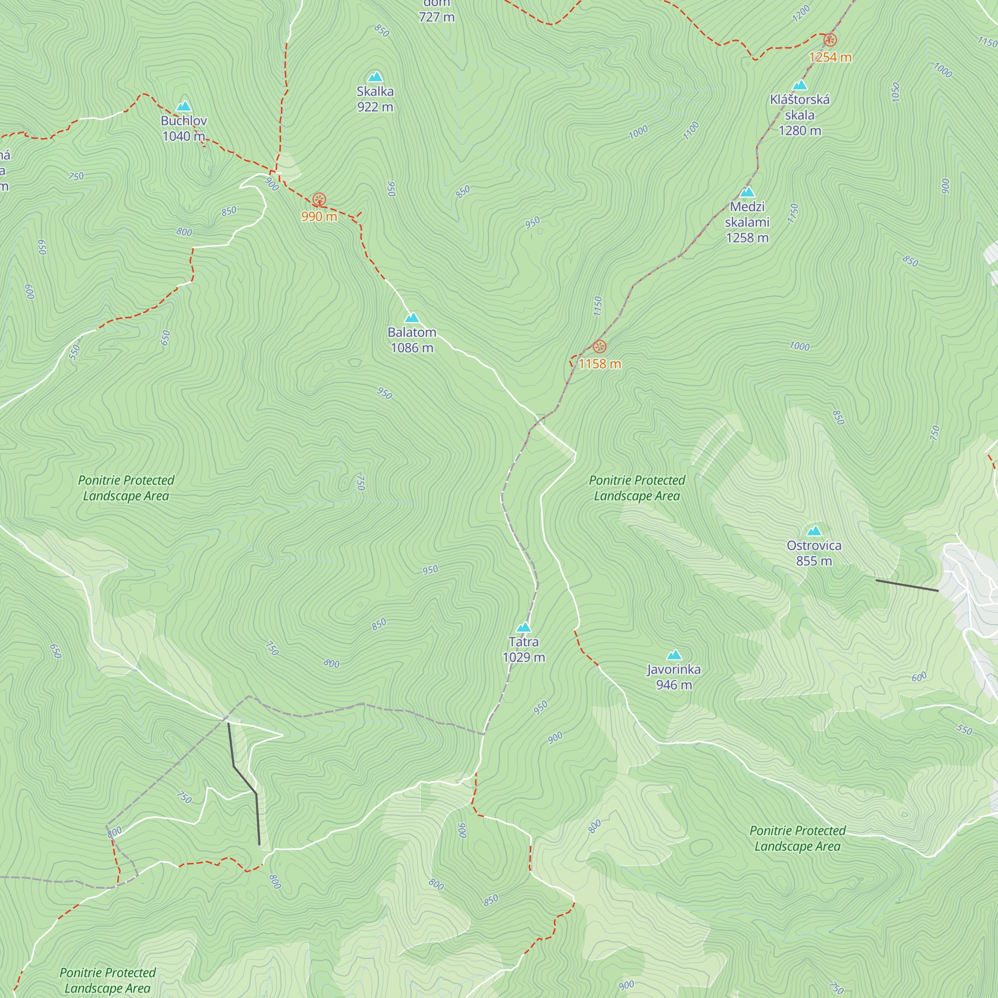 Útulňa na Plešine map