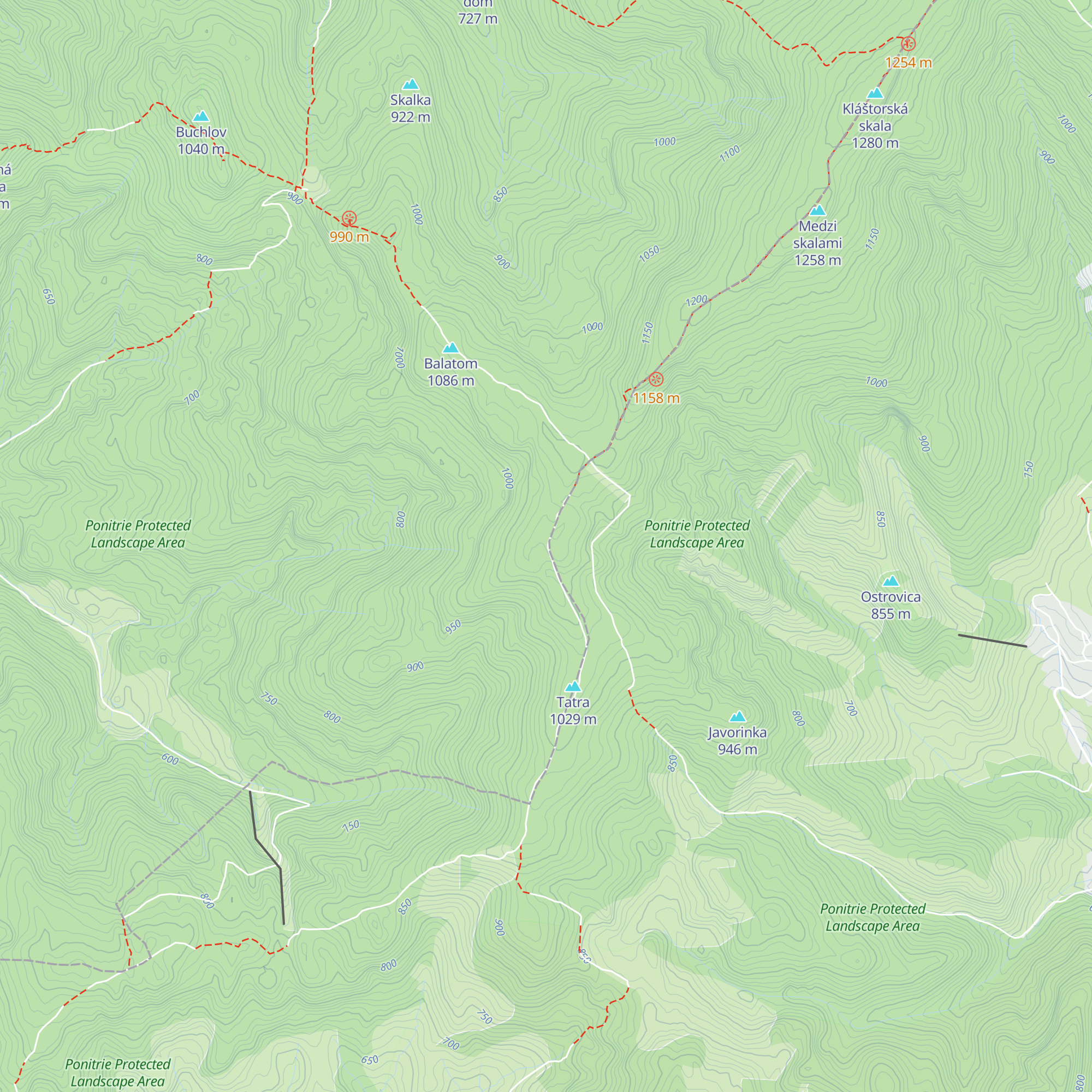 Útulňa na Plešine map