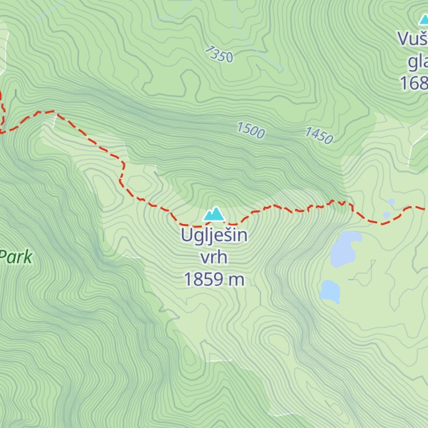 Map of Uglješin vrh