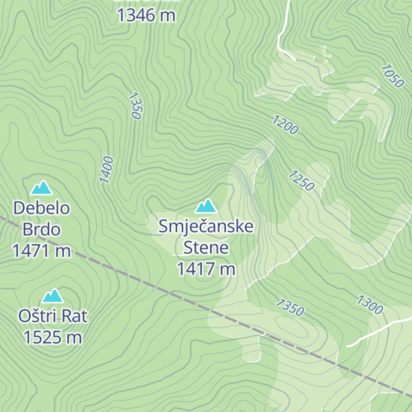 Map of Smječanske Stene