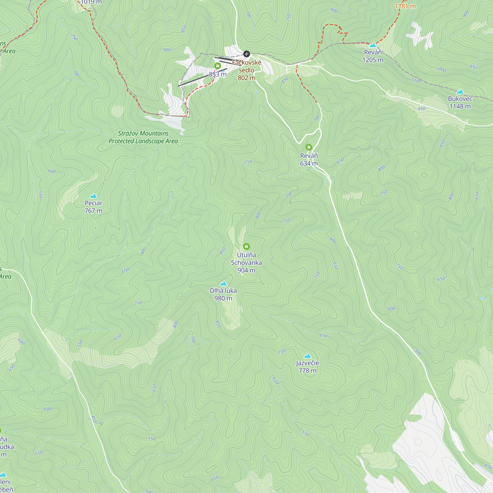 Útulňa Schovánka map