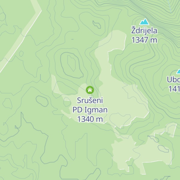 Map of Srušeni PD Igman
