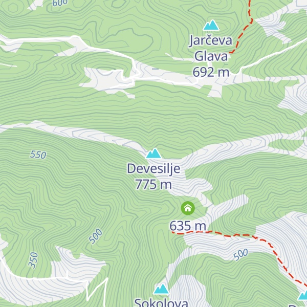 Map of Devesilje