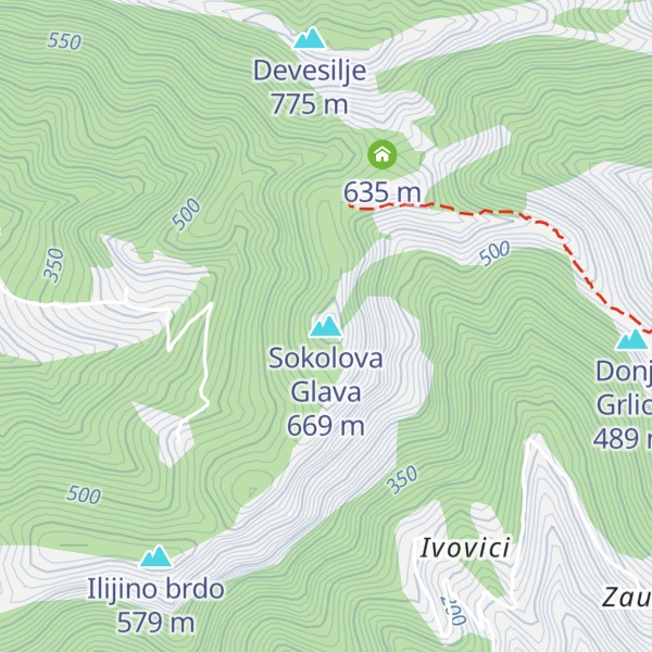 Map of Sokolova Glava