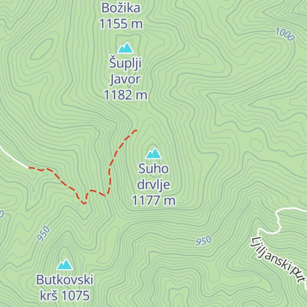 Map of Suho drvlje