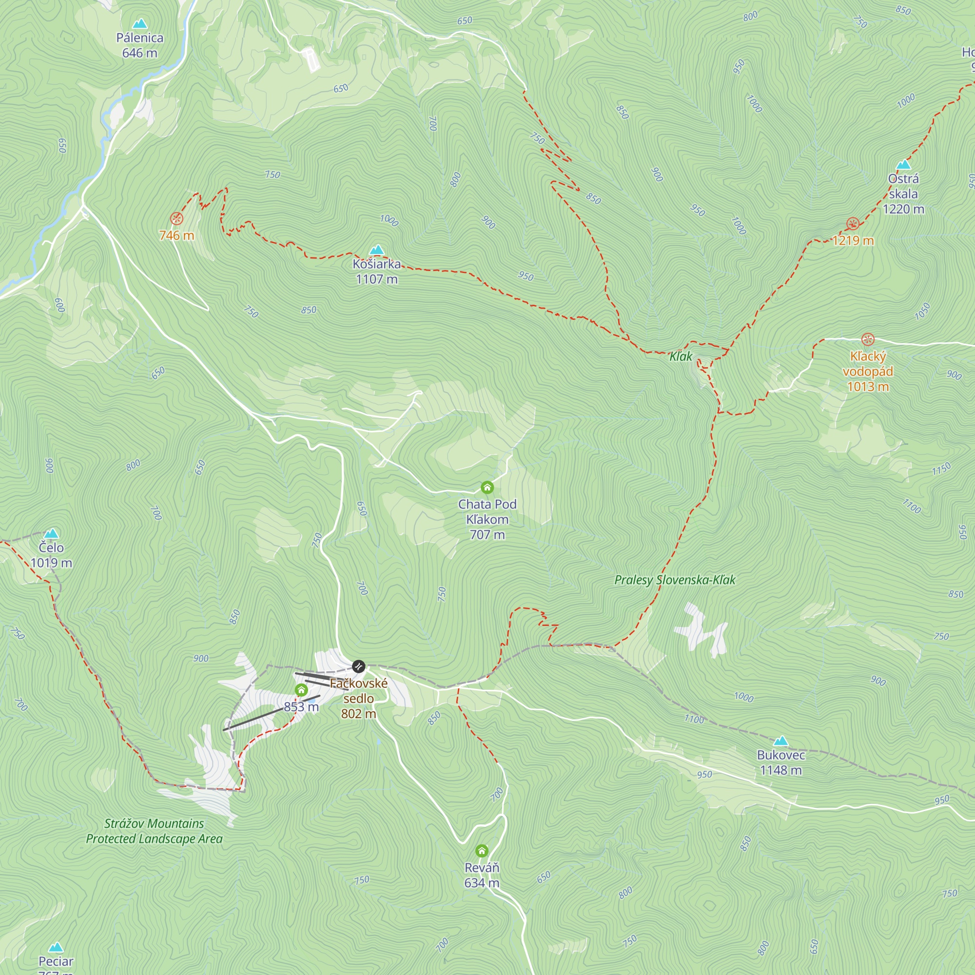 Chata Pod Kľakom map
