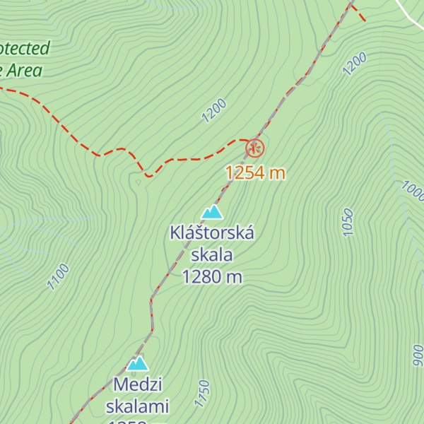 Map of Kláštorská skala