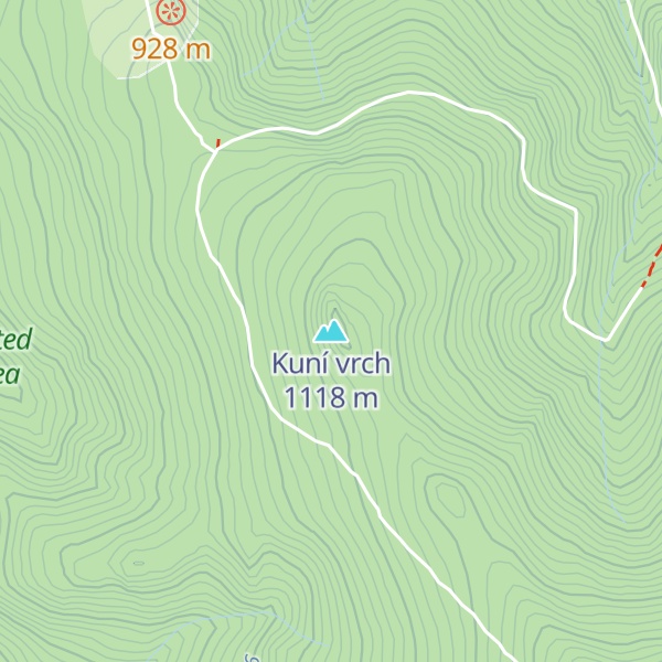 Map of Kuní vrch