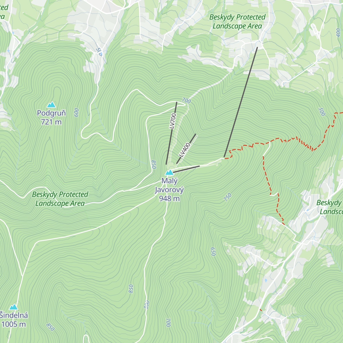 Chata Javorový vrch map