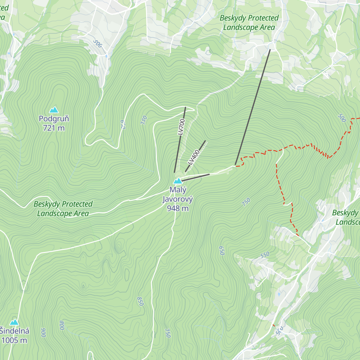 Chata Javorový vrch map