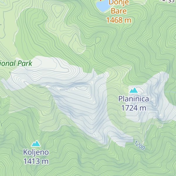 Map of Veliko pleće