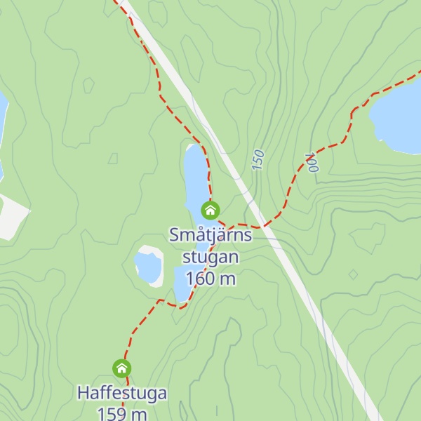 Map of Småtjärns stugan