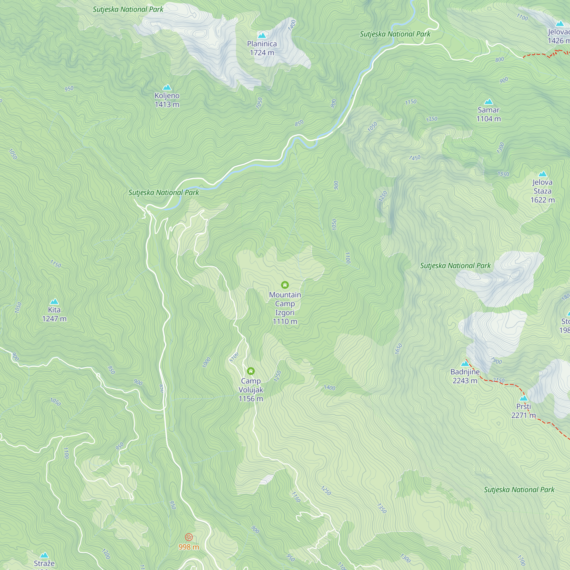 Mountain Camp Izgori map