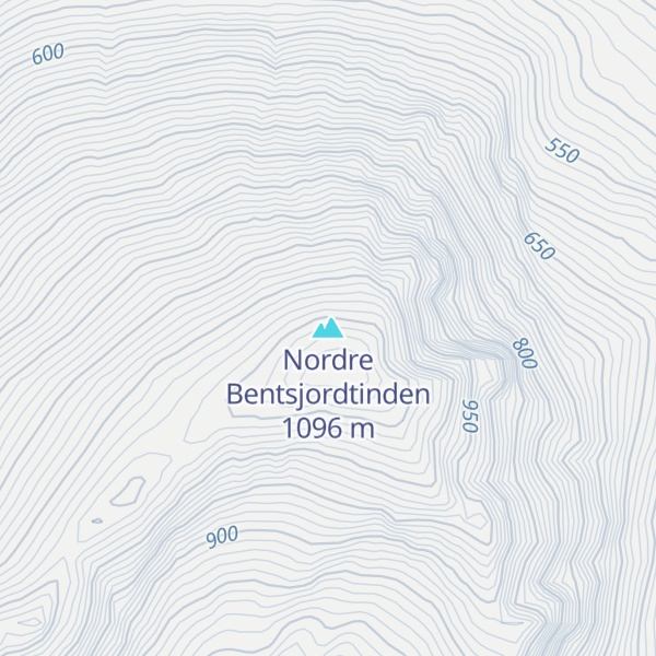Map of Nordre Bentsjordtinden