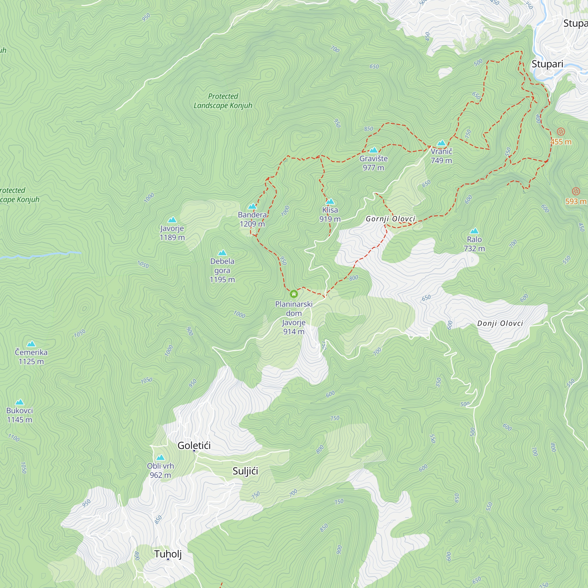 Planinarski dom Javorje map