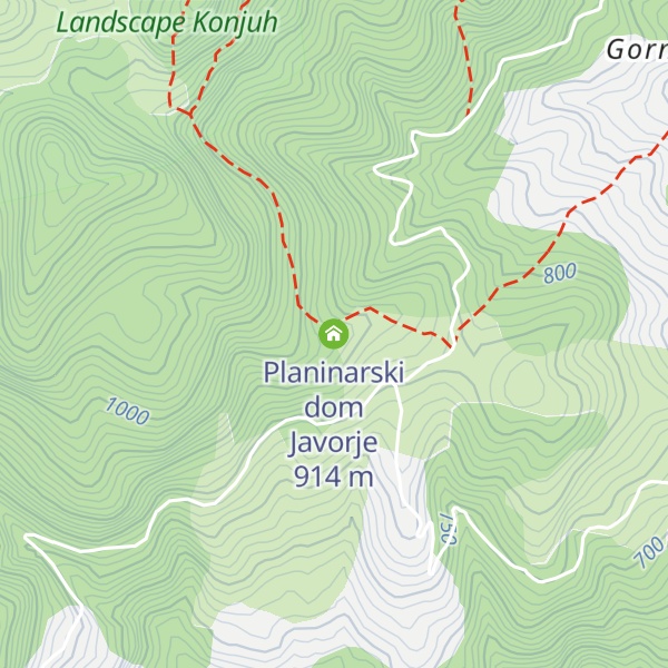 Map of Planinarski dom Javorje