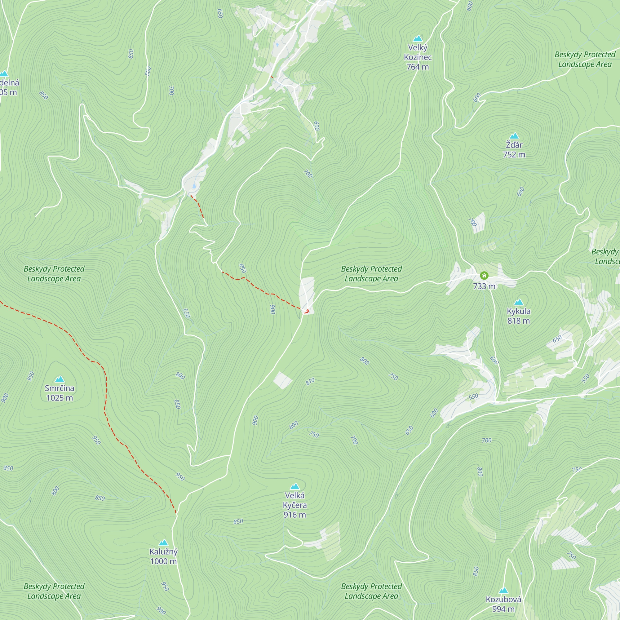 Horská chata Ostrý map