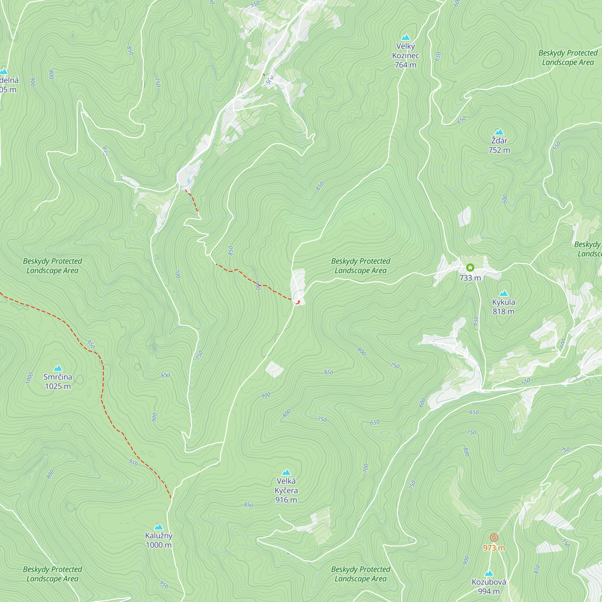 Horská chata Ostrý map