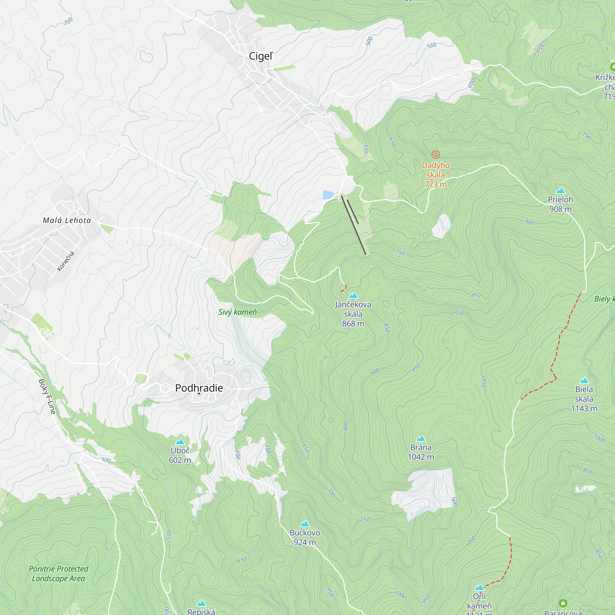 Chata Anička map