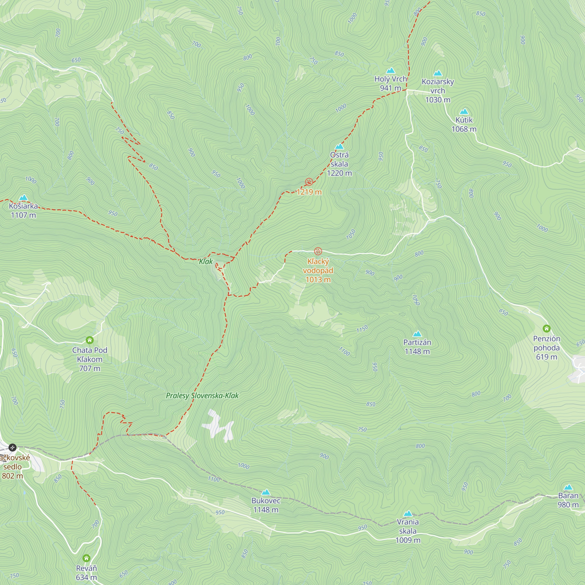 Útulňa Javorina pod Kľakom map