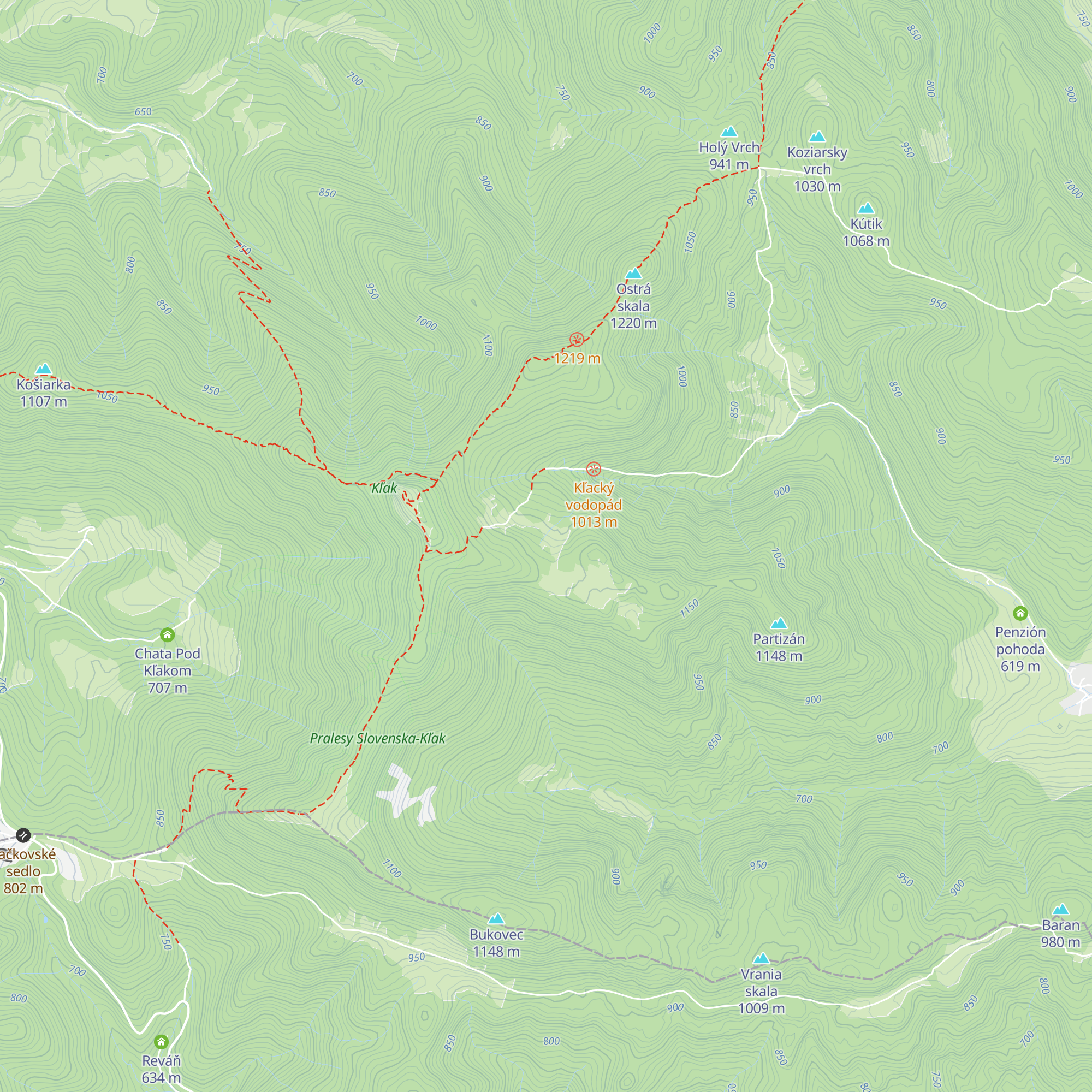 Útulňa Javorina pod Kľakom map