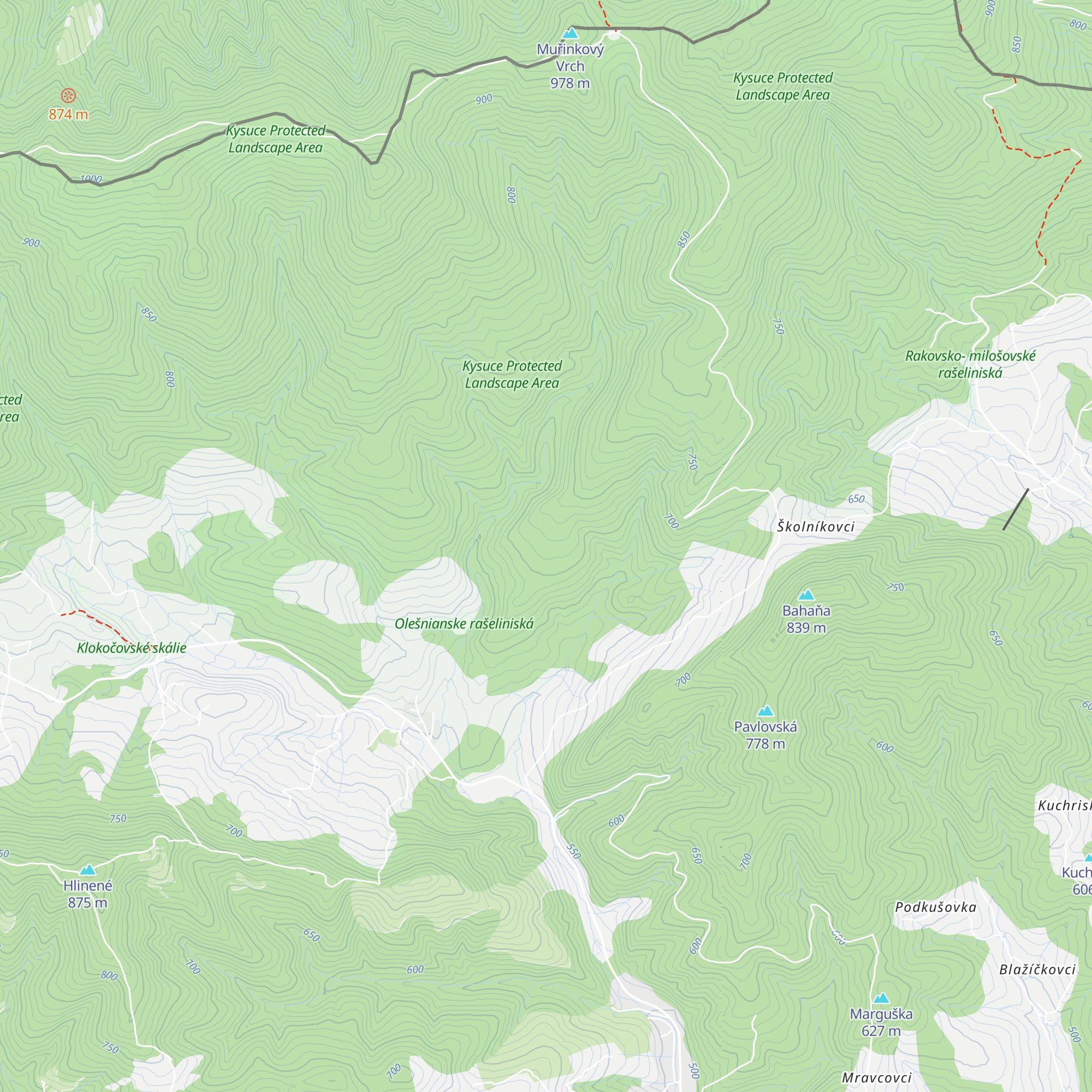 Chata Backová map