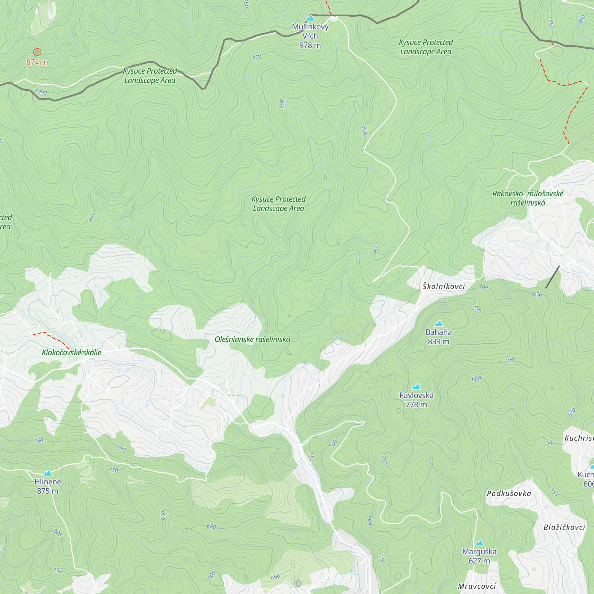 Chata Backová map