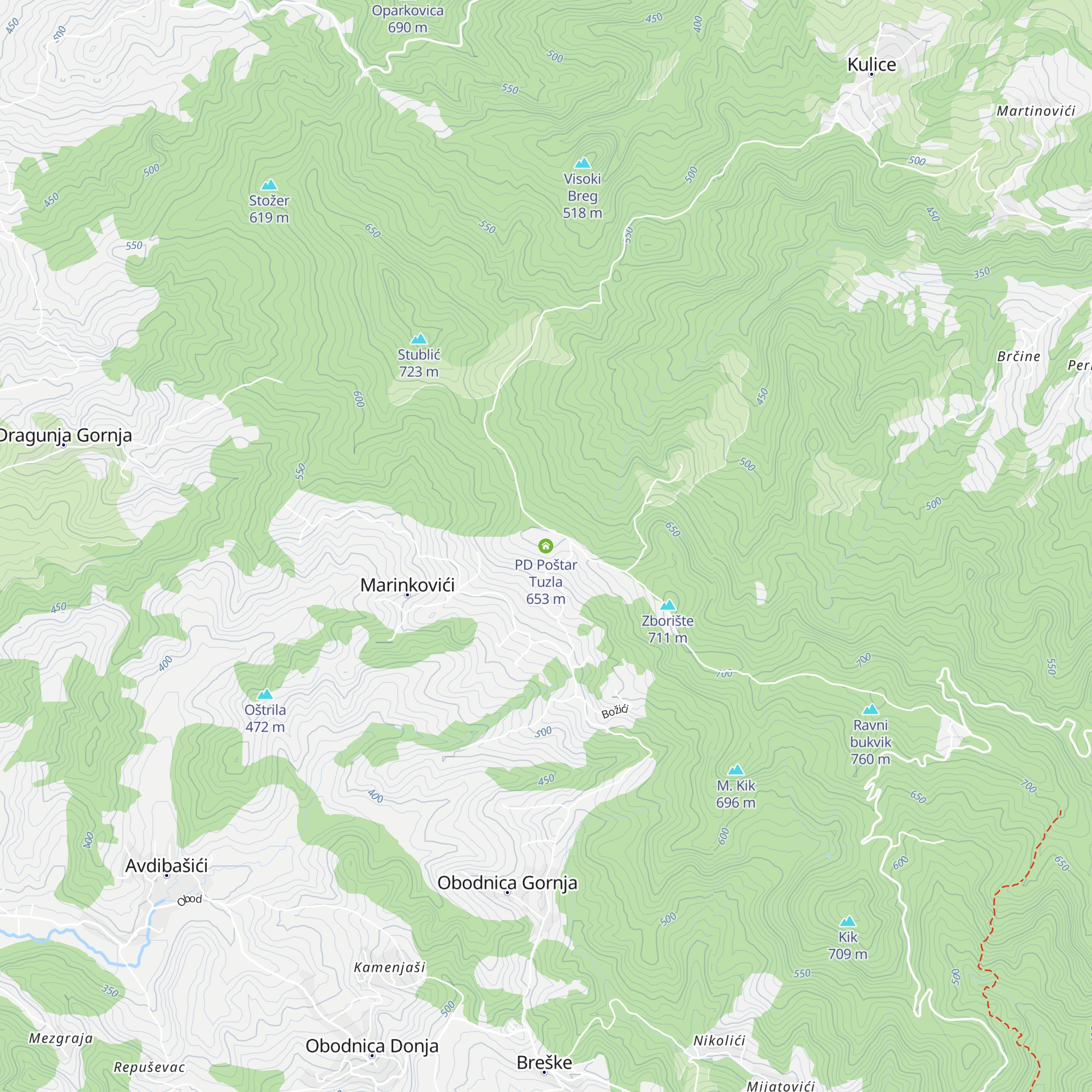 PD Poštar Tuzla map