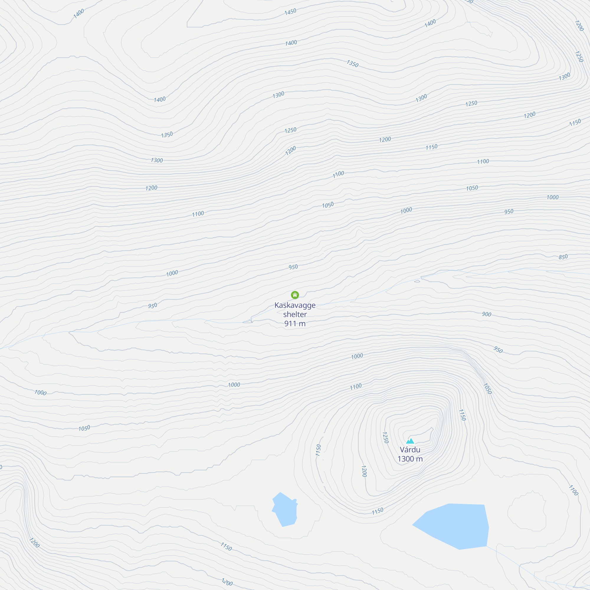 Kaskavagge shelter map