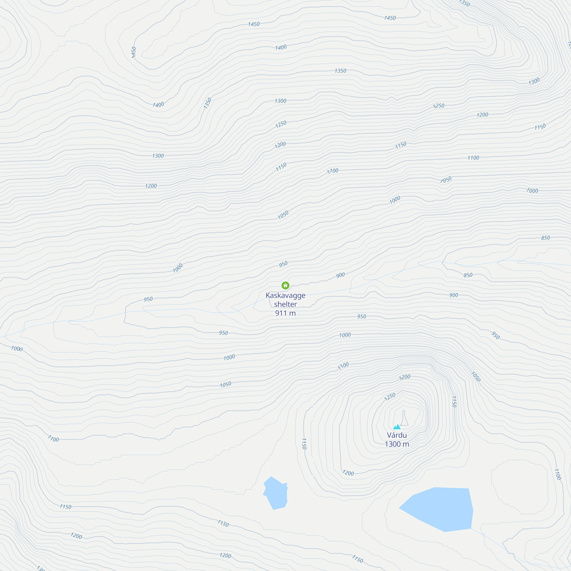 Kaskavagge shelter map